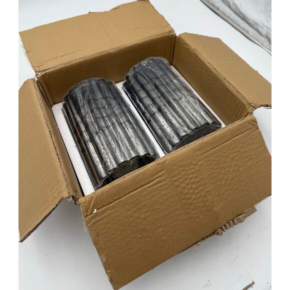 Illuminated Mercury Glass Hurricanes by‎ Valerie Midnight Set of 2 NIB - Picture 3 of 3